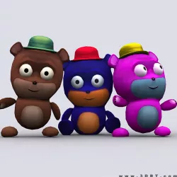 3DRT - Chibiimons - Teddy  Low-poly  3D model