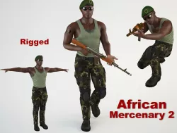 African Mercenary 2 3D model