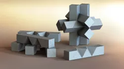 Aluminium 6 piece puzzle