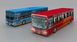 AMTS and BRTS Buses Low-poly  3D model