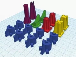 Angled chess set