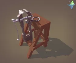 Blacksmith Post Vice Low-poly  3D model