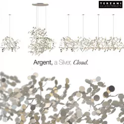 Chandelier terzani Argent a Silver Cloud N90S N91S N92S 3D model