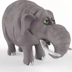 Childrens plastic toy Elephant Low-poly  3D model