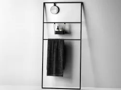 Coco Towel Rail Rack with Mirror and Bath Accessories 3D model