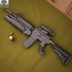  Colt M4A1 with M203 3D model