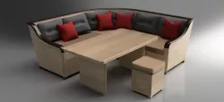 Corner Table Cushion Puff Couch Low-poly  3D model