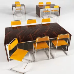 Dinning table set 9 3D model
