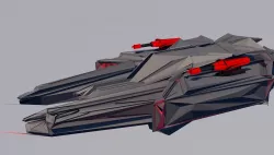 Futuristic spaceship 3D model