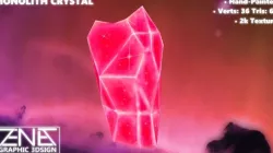 Game-Ready Red Monolith Crystal Rock Low-poly  3D model
