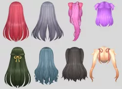 hair hair style  Low-poly  3D model