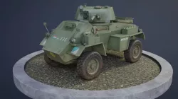 Humber Armoured Car game-ready model Low-poly  3D model