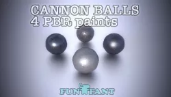 Iron Cannon Ball 4 PBR paints game ready Low-poly  3D model