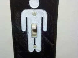 Men on off light switch cover