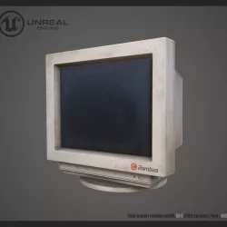 Old monitor Low-poly  3D model