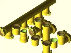 OpenSCAD pipe/round duct fittings library. Parametric