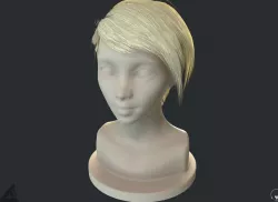  PBR Realtime short hair with the Ornatrix 3dsmax scenes Low-poly  3D model