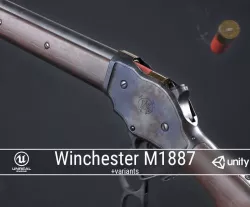  PBR Winchester Model 1887 Low-poly  3D model