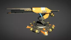 Rail Gun Turret Low-poly  3D model