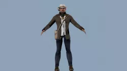 Rigged character 98 game animations Low-poly  3D model