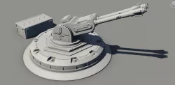 Sci-fi cannon with container 3D model