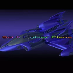 Sci fi Fighter Plane A Low-poly  3D model