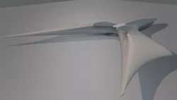 Spaceship concept 327-J Low-poly  3D model