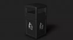 Square Trash Can Bin Low-poly  3D model