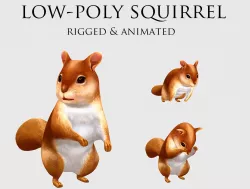 squirrel chipmunk chipmuck chippy animation Low-poly  3D model