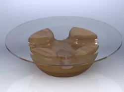 Table , wooden glass
