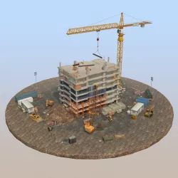 Under Construction Scene Pack Low-poly  3D model