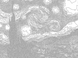 Van Gogh's Starry Night TSP Single Line Drawing