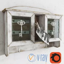 Vintage Retro keyholder 3D model