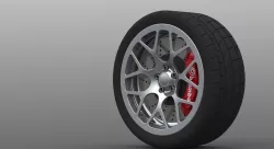 Wheel (Tire, rim, disc brake, nuts and brake calliper)