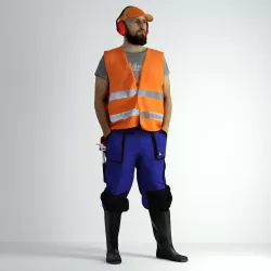 3D Scan Man Worker Safety 018 3D model