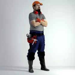 3D Scan Man Worker Safety 019 3D model