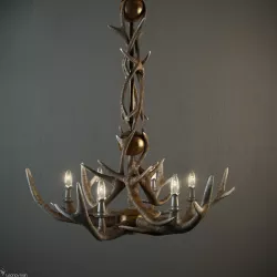 Adirondack Antler 6 Arm Chandelier 3D model