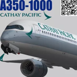 Airbus A350-1000 Cathay Pacific Livery Low-poly  3D model