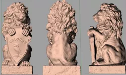 Animal Sculpture Model Welcome lion A010 3D model
