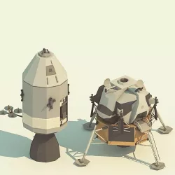Apollo-11 LowPoly models pack Low-poly  3D model