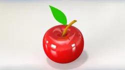 Apple with stalk n leaf