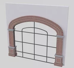 ARCHED WINDOW STOREFRONT FULL HEIGHT 3D model