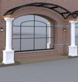 ARCHITECTURAL  - ARCHED TRELLIS - WITH COLUMNS 3D model