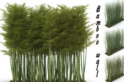 Bamboo wall 3D model