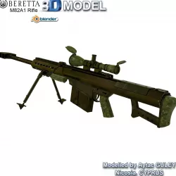 Baretta M82A1 3D Model Low-poly  3D model