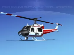 Bell 204 Chippewa Rescue 3D model
