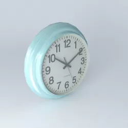 Blue clock houses the world 3D model