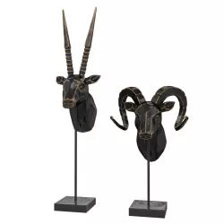Bronze Rams Carved Sculptures Low-poly  3D model