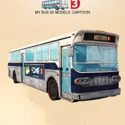 Cartoon 3D models My Classic Bus  Low-poly  3D model