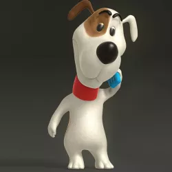 Cartoon Dog Low-poly  3D model